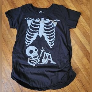 🎃🍁🎃Halloween Baby Skelton Maternity SMALL skeleton costume t-shirt pregnancy